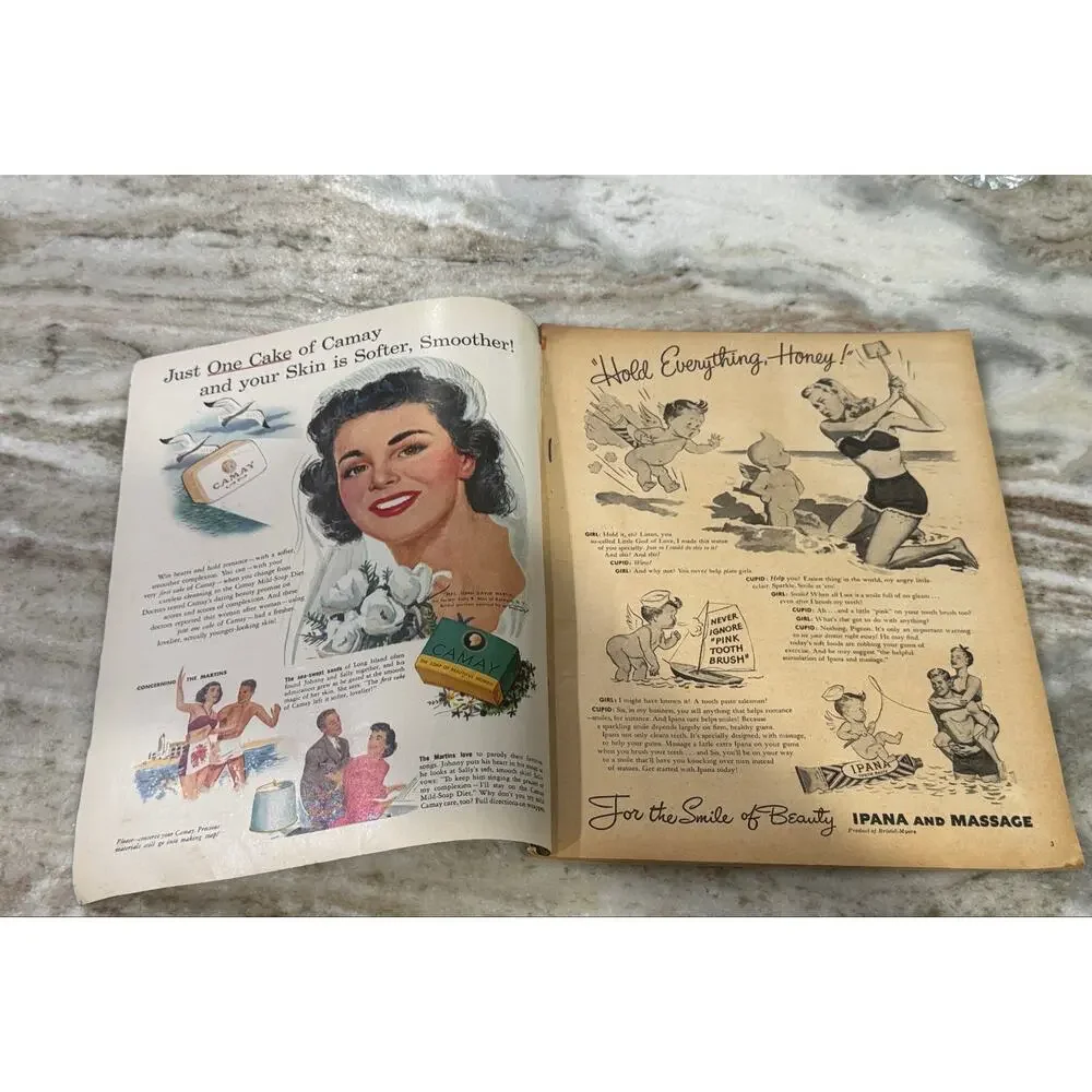 Vtg Screen Romances Magazine Sept. 1946 Alan Ladd Ads Fashion +